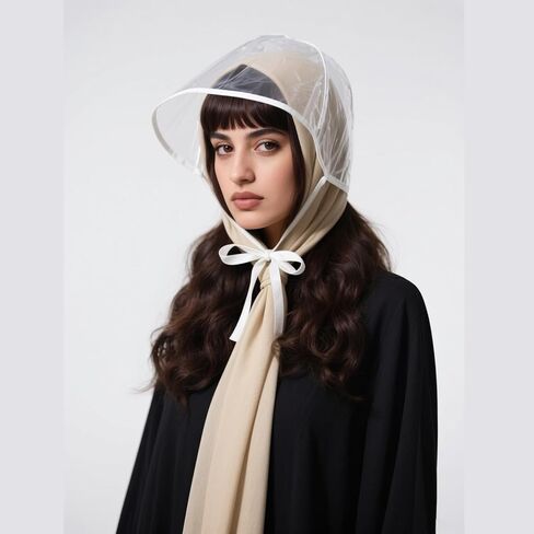 6 Pcs Rain Bonnet with Visor Clear Waterproof Plastic Rain Hat with Brim Protect Hairstyle Portable for Women Men (Clear) in Saudi Arabia
