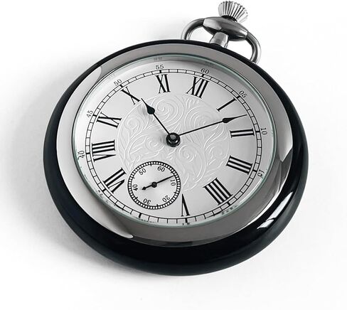 VIGOROSO Full Stainless Steel 316L Luxury Mechanical Pocket Watch for Men Water Resistance Men's Vintage Pocket Watches with Chain & Box Gifts for Men Women in Saudi Arabia