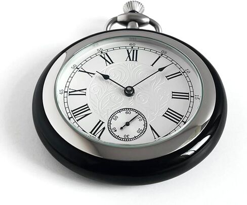 VIGOROSO Full Stainless Steel 316L Luxury Mechanical Pocket Watch for Men Water Resistance Men's Vintage Pocket Watches with Chain & Box Gifts for Men Women in Saudi Arabia