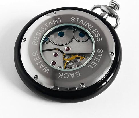 VIGOROSO Full Stainless Steel 316L Luxury Mechanical Pocket Watch for Men Water Resistance Men's Vintage Pocket Watches with Chain & Box Gifts for Men Women in Saudi Arabia