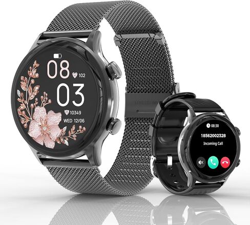 Smart Watches for Women, Sport Smart Watch Answer/Make Calls, IP68 Fitness Trackers with Sleep Heart Rate SpO2 Sleep Monitor Female Cycle, Smartwatch for iOS Android, 2 Bands in Saudi Arabia