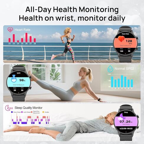 Smart Watches for Women, Sport Smart Watch Answer/Make Calls, IP68 Fitness Trackers with Sleep Heart Rate SpO2 Sleep Monitor Female Cycle, Smartwatch for iOS Android, 2 Bands in Saudi Arabia