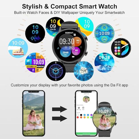 Smart Watches for Women, Sport Smart Watch Answer/Make Calls, IP68 Fitness Trackers with Sleep Heart Rate SpO2 Sleep Monitor Female Cycle, Smartwatch for iOS Android, 2 Bands in Saudi Arabia