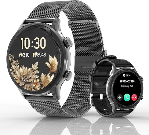 Smart Watches for Women, Sport Smart Watch Answer/Make Calls, IP68 Fitness Trackers with Sleep Heart Rate SpO2 Sleep Monitor Female Cycle, Smartwatch for iOS Android, 2 Bands in Saudi Arabia