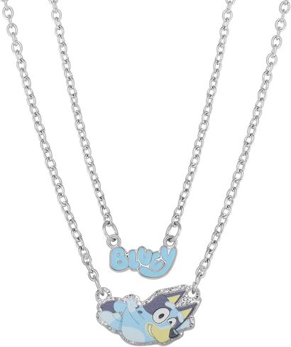 Bluey Layered Necklaces for Girls 2 Pieces, 16"-17"+3.25" Kids Bluey Jewelry Official License in Saudi Arabia