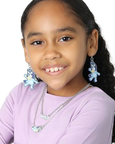 Bluey Layered Necklaces for Girls 2 Pieces, 16"-17"+3.25" Kids Bluey Jewelry Official License in Saudi Arabia