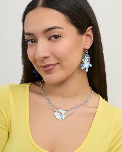Bluey Layered Necklaces for Girls 2 Pieces, 16"-17"+3.25" Kids Bluey Jewelry Official License in Saudi Arabia