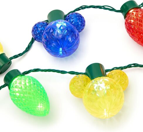 Disney Store Official Mickey Mouse Icon Colored Light-Up Holiday Glow Necklace - Disney Christmas Light Up Necklace with 9 Colorful Bulbs, 5 Mickey Icons & 4 Droplet Lights in Saudi Arabia
