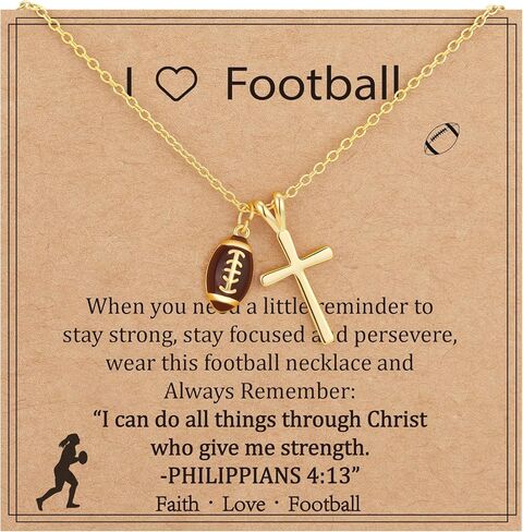 Softball/Volleyball/Basketball/Soccer Necklace for Teen Girls Women, Gold/Silver Cross Pendant Sport Accessories Valentines Christian Religious Jewelry Gifts for Teens Kids Lovers in Saudi Arabia