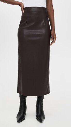 Enza Costa Women's Faux Leather Hi-Waist Curve Skirt in Saudi Arabia