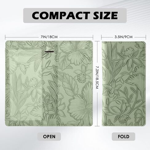 Checkbook Cover for Personal Checkbook，Soft PU leather with a detailed embossed flower pattern，with Pen Holder & Built-in Clear Plastic Divider for Duplicate Checks in Saudi Arabia