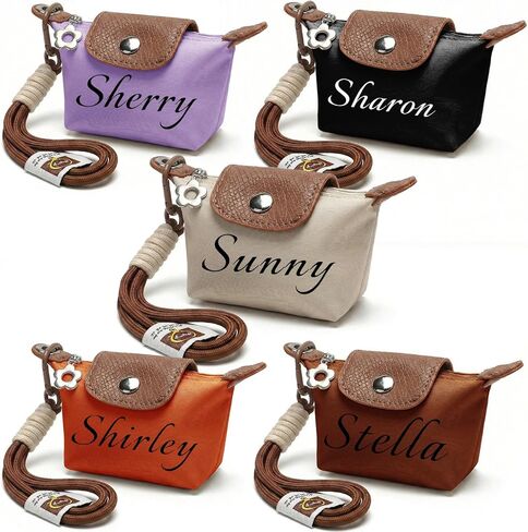 Custom Mini Nylon Dumpling Coin Purse - Personalized Zipper Pouch with Detachable Wrist Strap & Keychain, Small Makeup Wallet for Women (Custom Text/Logo Available) in Saudi Arabia