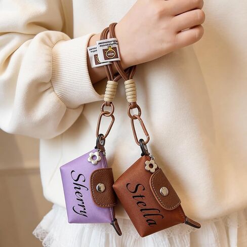 Custom Mini Nylon Dumpling Coin Purse - Personalized Zipper Pouch with Detachable Wrist Strap & Keychain, Small Makeup Wallet for Women (Custom Text/Logo Available) in Saudi Arabia