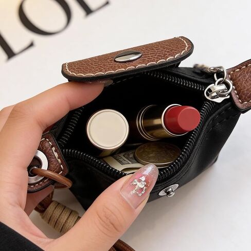 Custom Mini Nylon Dumpling Coin Purse - Personalized Zipper Pouch with Detachable Wrist Strap & Keychain, Small Makeup Wallet for Women (Custom Text/Logo Available) in Saudi Arabia