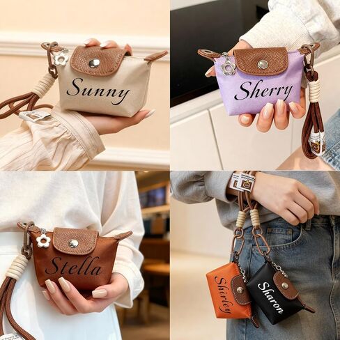Custom Mini Nylon Dumpling Coin Purse - Personalized Zipper Pouch with Detachable Wrist Strap & Keychain, Small Makeup Wallet for Women (Custom Text/Logo Available) in Saudi Arabia