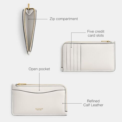 Refined Calf Leather New York Zip Card Case in Saudi Arabia