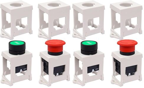 mxuteuk 4PCS 22mm Push Button Switch DIN Rail Mounting Bracket (Switches and Rails Not Included） in Saudi Arabia