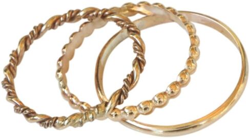 14k Gold Filled Trio Bands Pinky Finger Midi Toe Ring in Saudi Arabia