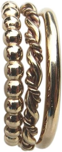 14k Gold Filled Trio Bands Pinky Finger Midi Toe Ring in Saudi Arabia