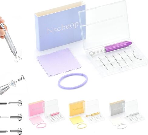 أداة ثقب الكرة المستدقة لتغيير المجوهرات - أداة توزيع القرط المسطحة من الفولاذ المقاوم للصدأ 16 جرام 18 جرام، لمجوهرات الأذن والأنف والشفاه مع حقيبة تخزين in Kuwait