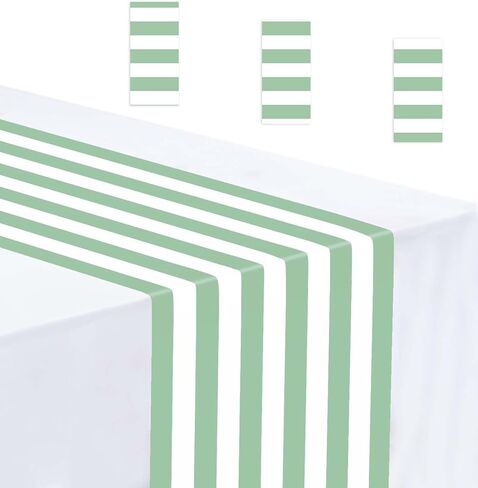 3 Pcs Stripe Table Runner Plastic 14 x 108 Black and White Stripe Table Runner for Wedding Birthday Baby Shower Party Disposable Table Runner in Saudi Arabia