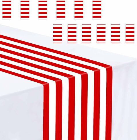 3 Pcs Stripe Table Runner Plastic 14 x 108 Black and White Stripe Table Runner for Wedding Birthday Baby Shower Party Disposable Table Runner in Saudi Arabia