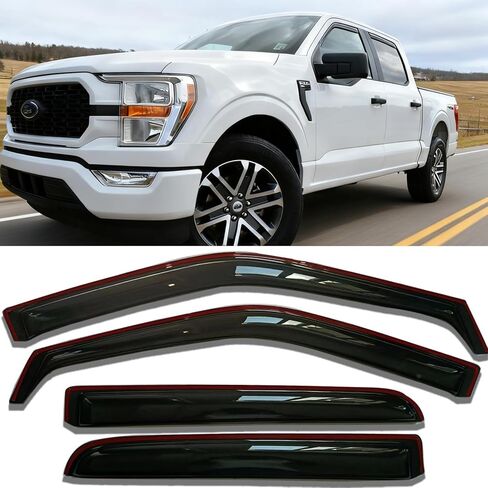 عاكسات النوافذ داخل القناة لسيارة Dodge RAM 1500 2500 3500 Crew & Mega Cab 2009-2018، واقيات النوافذ الواقية من المطر لشاحنات السيارات، عاكس فتحات تهوية الشمس، ملحقات الشاحنات in Saudi Arabia