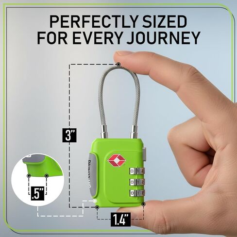 Untethered TSA Luggage Locks (3 Pack) – Resettable 3-Digit Combination TSA Approved Travel Padlocks for Suitcases, Backpacks, Gym Bags & Checked Baggage (3 Pack | Green) in Saudi Arabia