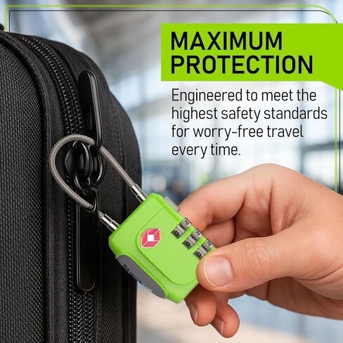 Untethered TSA Luggage Locks (3 Pack) – Resettable 3-Digit Combination TSA Approved Travel Padlocks for Suitcases, Backpacks, Gym Bags & Checked Baggage (3 Pack | Green) in Saudi Arabia