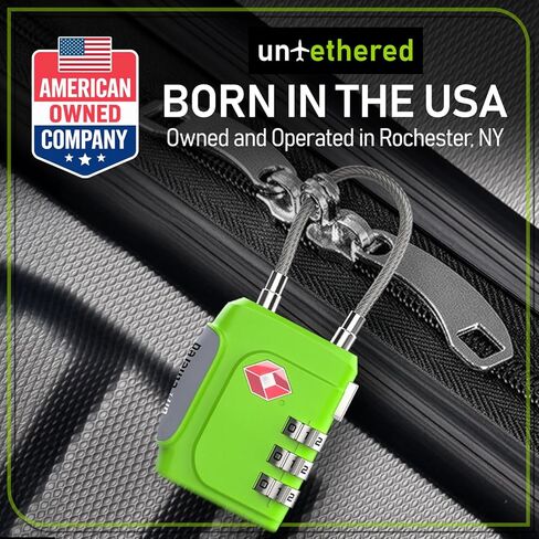 Untethered TSA Luggage Locks (3 Pack) – Resettable 3-Digit Combination TSA Approved Travel Padlocks for Suitcases, Backpacks, Gym Bags & Checked Baggage (3 Pack | Green) in Saudi Arabia