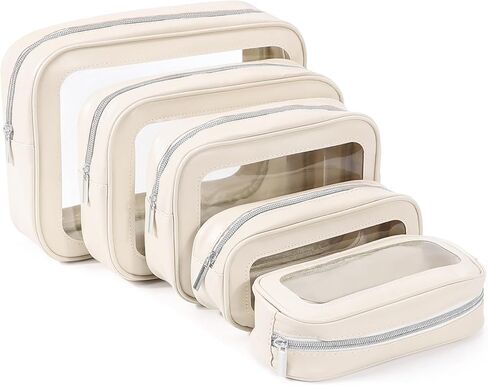 5PCS Diaper Bag Organizer Pouch Set, TSA Approved Toiletry Bag，Clear Waterproof TPU Makeup Bag Set Travel Organizer Bags for Women and Kids Christmas Gift in Saudi Arabia