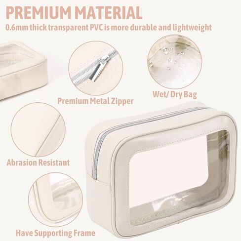 5PCS Diaper Bag Organizer Pouch Set, TSA Approved Toiletry Bag，Clear Waterproof TPU Makeup Bag Set Travel Organizer Bags for Women and Kids Christmas Gift in Saudi Arabia