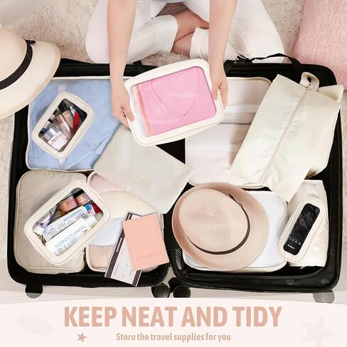 5PCS Diaper Bag Organizer Pouch Set, TSA Approved Toiletry Bag，Clear Waterproof TPU Makeup Bag Set Travel Organizer Bags for Women and Kids Christmas Gift in Saudi Arabia