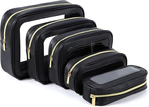 5PCS Diaper Bag Organizer Pouch Set, TSA Approved Toiletry Bag，Clear Waterproof TPU Makeup Bag Set Travel Organizer Bags for Women and Kids Christmas Gift in Saudi Arabia