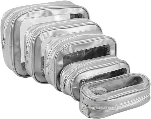 5PCS Diaper Bag Organizer Pouch Set, TSA Approved Toiletry Bag，Clear Waterproof TPU Makeup Bag Set Travel Organizer Bags for Women and Kids Christmas Gift in Saudi Arabia