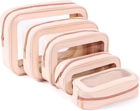 5PCS Diaper Bag Organizer Pouch Set, TSA Approved Toiletry Bag，Clear Waterproof TPU Makeup Bag Set Travel Organizer Bags for Women and Kids Christmas Gift in Saudi Arabia