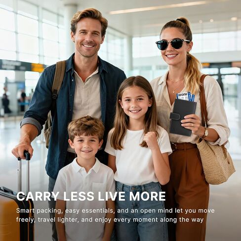 ALLIVE Passport Holder for Travel Family, Genuine Leather Passport Wallet with AirTag Slot, RFID Blocking Travel Document Organizer for Women & Men, Airport Essentials, Family Travel Gift (Black) in Saudi Arabia