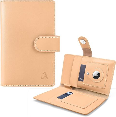 ALLIVE Passport Holder for Travel Family, Genuine Leather Passport Wallet with AirTag Slot, RFID Blocking Travel Document Organizer for Women & Men, Airport Essentials, Family Travel Gift (Black) in Saudi Arabia
