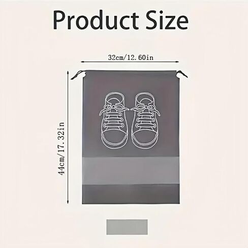 5 Pack Travel Shoe Bags with Clear Window, Portable Dustproof Shoe Storage Organizer for Men and Women, Reusable Drawstring Shoe Pouch for Packing in Luggage (Gray, Medium) in Saudi Arabia
