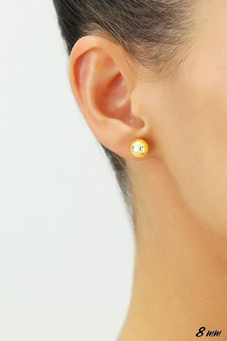 14k Gold Ball Stud Earring with Secure Screw-back...SINGLE EARRING/HALF PAIR in Saudi Arabia