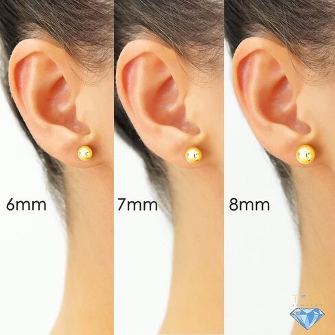 14k Gold Ball Stud Earring with Secure Screw-back...SINGLE EARRING/HALF PAIR in Saudi Arabia