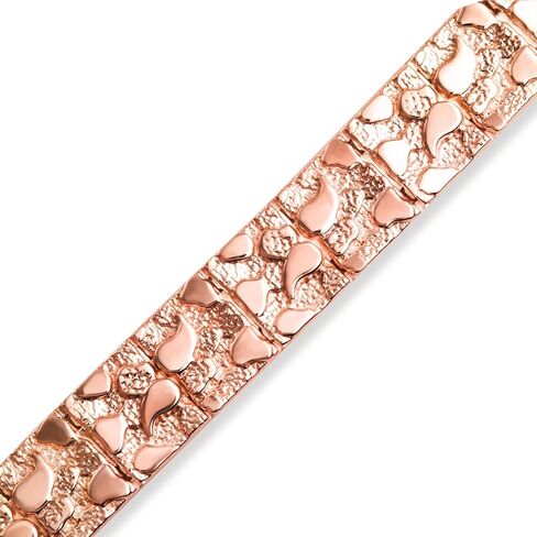 Solid 10k Gold Large Textured Nugget Bracelet in Saudi Arabia
