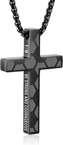 Soccer Cross Necklace Gifts for Boys Men, Cross with Bible Verse Stainless Steel Pendant Chain Valentines Easter Christian Religious Jewelry Gifts for Him Kids Teenage Teens in Saudi Arabia