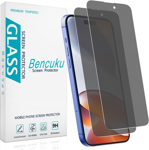 (عبوتان) واقي شاشة للخصوصية غير لامع مصمم لهاتف iPhone 13، iPhone 13 Pro، iPhone 14 (6.1 بوصة) طبقة من الزجاج المقوى، مضاد للوهج، مضاد لبصمات الأصابع، فائق النعومة in Kuwait