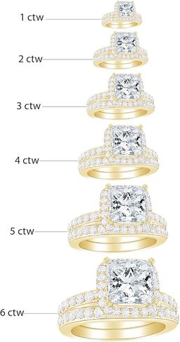 هيوستن دايموند ديستريكت 1 إلى 6 قيراط Princess LAB GROWN Diamond ومجموعة LAB GROWN Diamond لحفلات الزفاف (جودة الإرث AAAA) in Kuwait