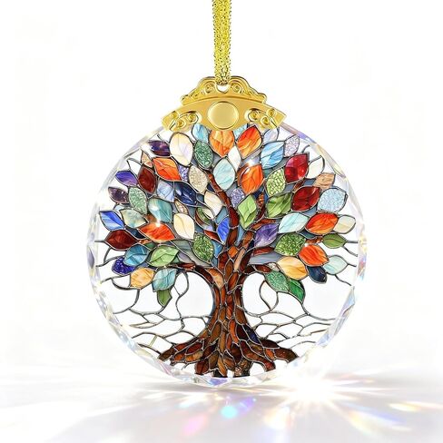 Stained Glass Window Hanging, Crystal Teddy Bear Ornament 2.8 * 2.8 * 0.2 Inch,Handmade Suncatcher Decoration Gift for Women,Man,Friends,Home Decor,Window Doors in Saudi Arabia