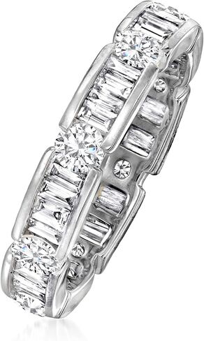 Ross-Simons 2.00 ct. t.w. Baguette and Round Diamond Eternity Band in 14kt Gold in Kuwait