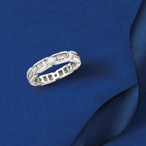 Ross-Simons 2.00 ct. t.w. Baguette and Round Diamond Eternity Band in 14kt Gold in Kuwait