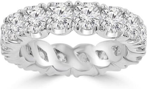 4.00 ct Ladies Round Cut Diamond Eternity Wedding Band Ring in 14 kt White Gold in Saudi Arabia