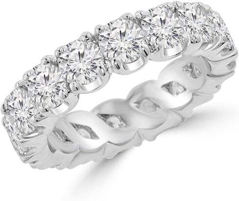 4.00 ct Ladies Round Cut Diamond Eternity Wedding Band Ring in 14 kt White Gold in Saudi Arabia